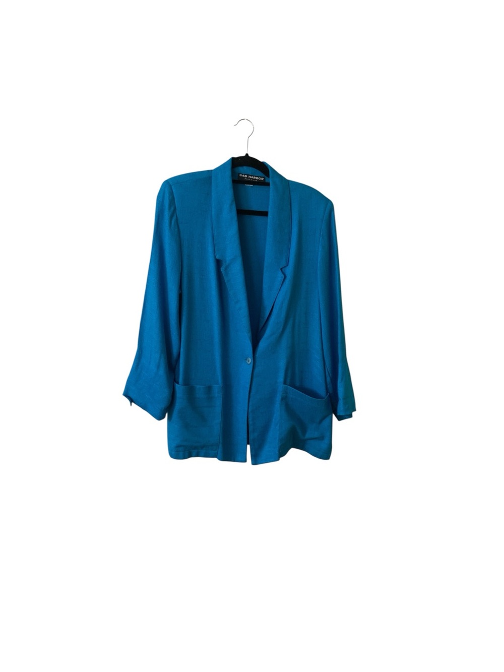 Sag Harbor Teal-Blue Women's Open Front Blazer